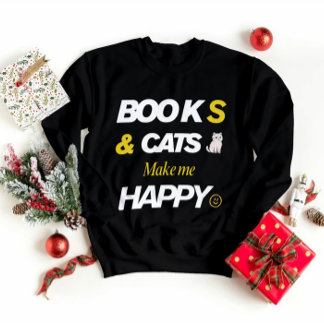 Sweatshirt Livres et chats me rendent heureux