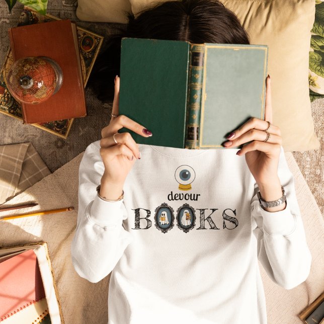 Sweatshirt Livres "Eye" Devour - Lecture Ghosts (This item is for display purposes only to illustrate the design element. )