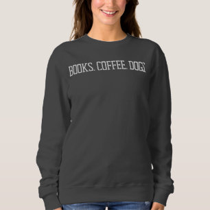 Sweatshirt Livres Minimalistes Cosy, Café, Chiens