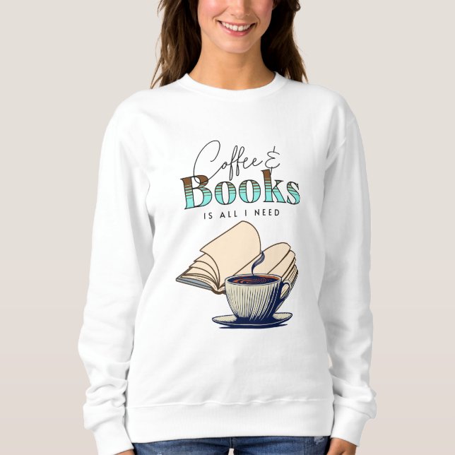 Sweatshirt Livres vintages et Louveur de café (Devant)