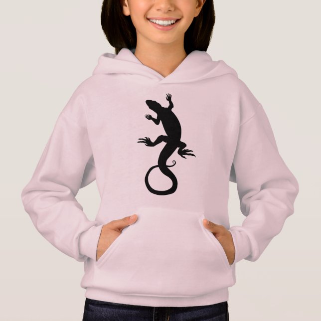 Sweatshirt Lizard Fille Art Reptile Enfants à Capu (Devant)