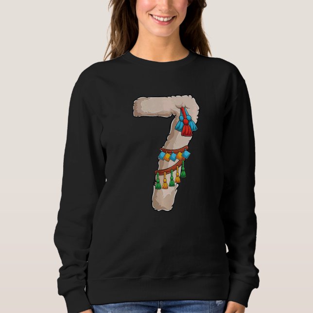 Sweatshirt Llama 7e fête d'anniversaire 7 ans Anniversaire Al (Devant)