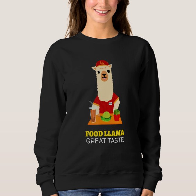 Sweatshirt Llama Alimentaire Avec Mème Casquette Pour Fête Et (Devant)