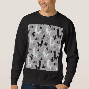 Sweatshirt Llama cactus montagnes, motif sans soudure.