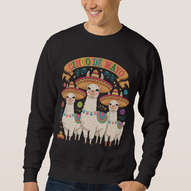 Sweatshirt Llama drôle Cinco De Mayo Fête Party (Devant)