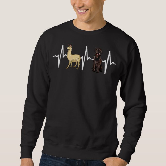 Sweatshirt Llama Giant Schnauzer Heartbeat Chien (Devant)