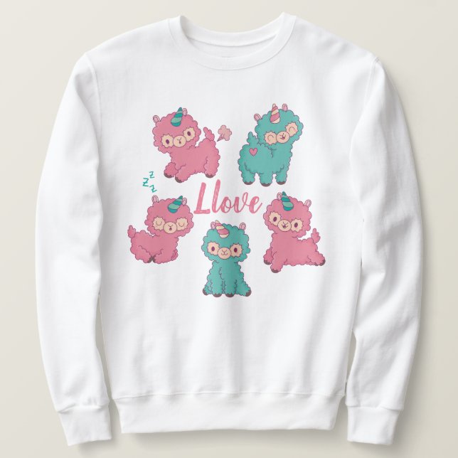 Sweatshirt Llama Love (Design devant)