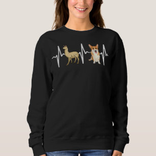 Sweatshirt Llama Pembroke Welsh Corgi Heartbeat Chien