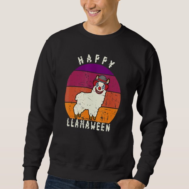 Sweatshirt Llama Pun Clown Halloween effrayant Joyeux Llamawe (Devant)