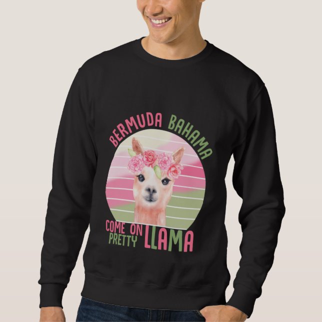 Sweatshirt Llama Rétro Mignon (Devant)