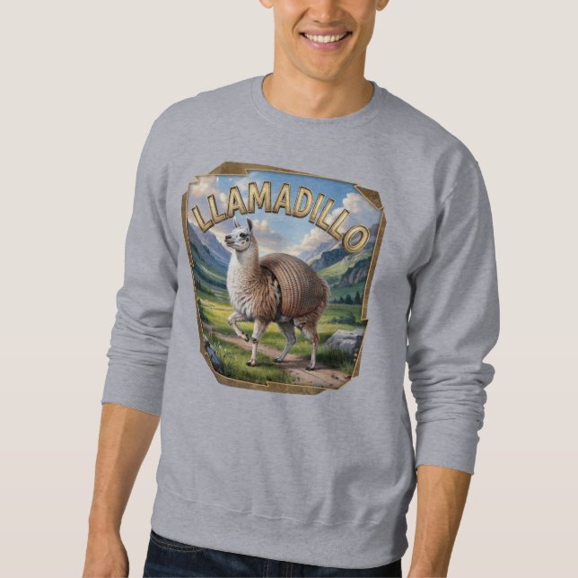 Sweatshirt Llamadillo Photographie Combo Créature Drôle (Devant)