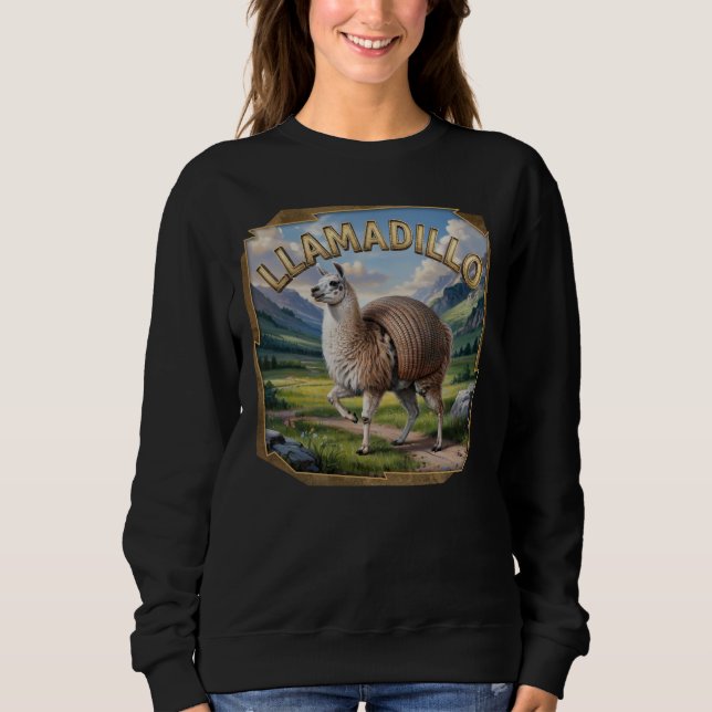 Sweatshirt Llamadillo Photographie Combo Créature Drôle (Devant)