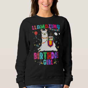 Sweatshirt Llamazing Anniversaire Fille Llama Alpaca Thème Fa