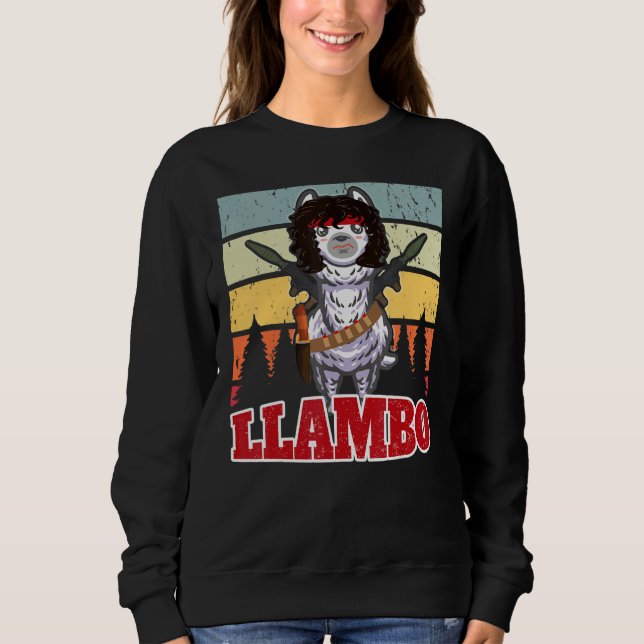 Sweatshirt Llambo Militaire Llama Commando Hilarious présent (Devant)