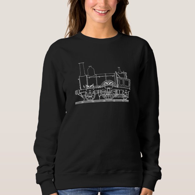 Sweatshirt Locomotive Vieux Moteur À Vapeur Hommes Et Femmes (Devant)