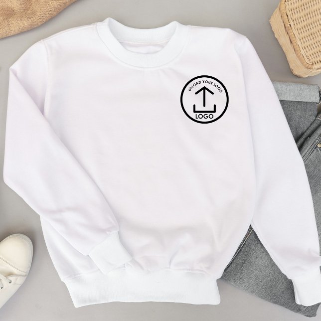 Sweatshirt Logo d'affaires professionnel simple et moderne bl (White Simple Modern Professional Business Logo Sweatshirt)