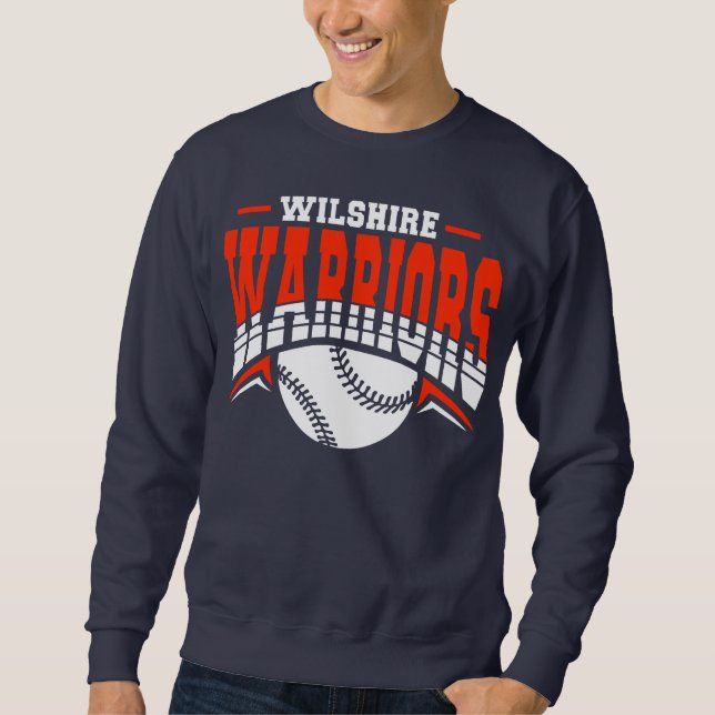 Sweatshirt Logo de base-ball blanc Wilshire Warriors (Devant)
