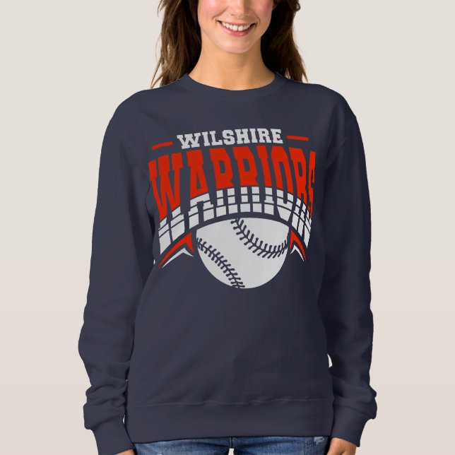 Sweatshirt Logo de base-ball blanc Wilshire Warriors (Devant)