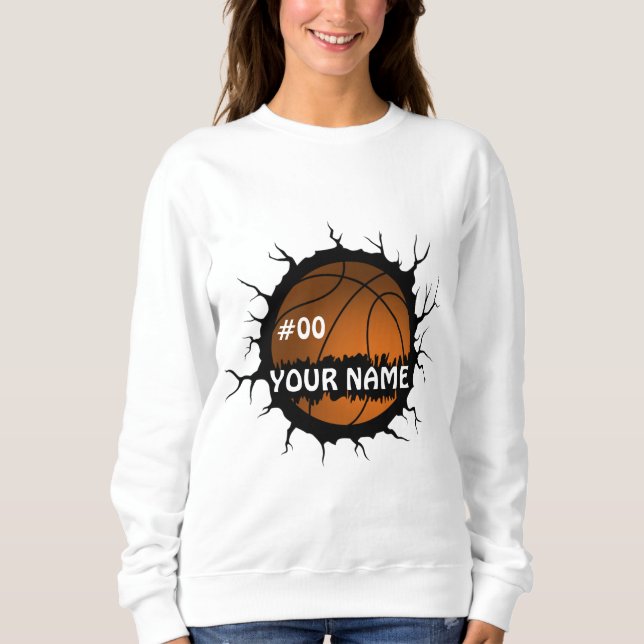 Sweatshirt Logo de basket-ball, Basketball Nom personnalisé (Devant)