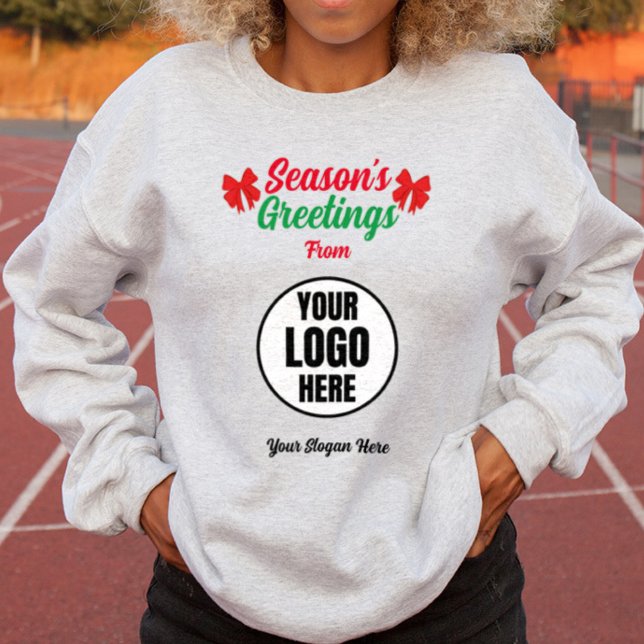 Sweatshirt Logo de Bonnes Fêtes avant et arrière personnalisé (Créateur téléchargé)