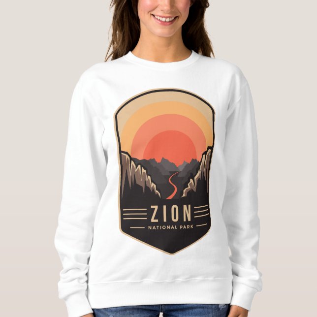 Sweatshirt Logo de l'emblème du parc national de Zion (Devant)