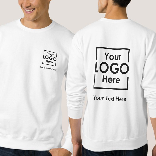 Sweatshirt Logo d'entreprise personnalisé simple Texte avant  (Simple Personalized Business Logo Text Front Back Sweatshirt)