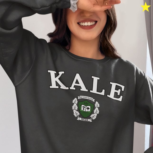 Sweatshirt Logo drôle de l'Université végane de chou kale (Créateur téléchargé)