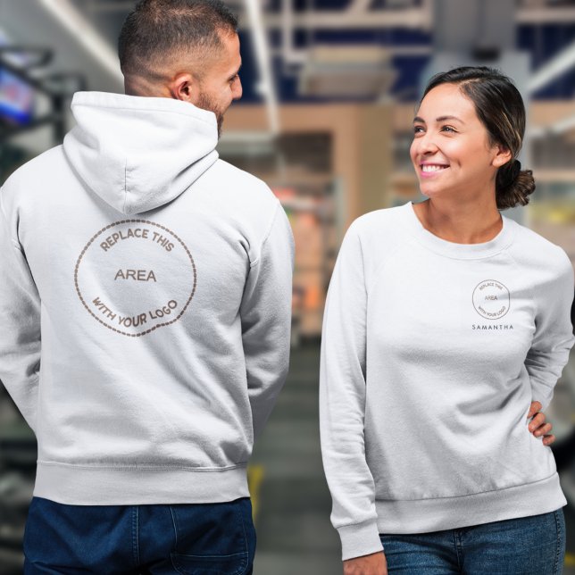 Sweatshirt Logo du nom de l'employé avant et arrière (Créateur téléchargé)