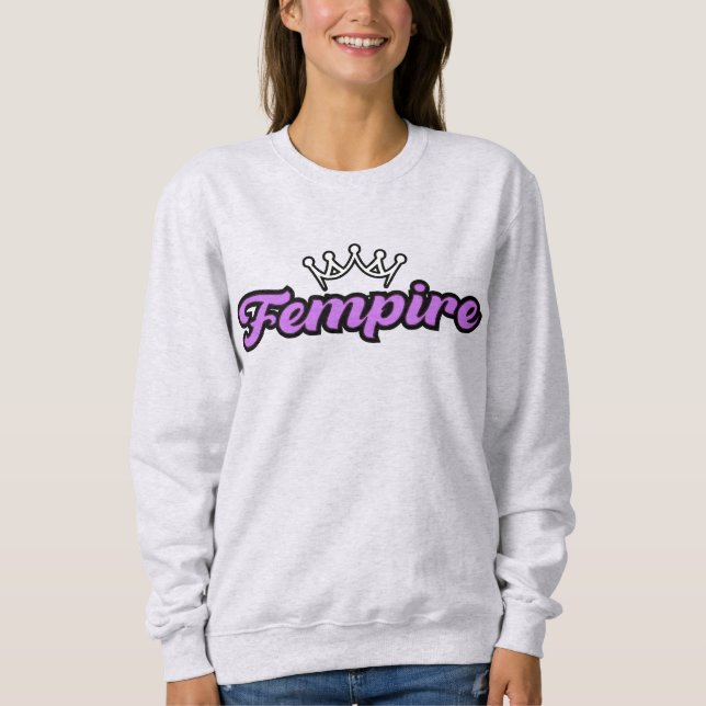 Sweatshirt Logo FEMPIRE Violet – Conception de Couronne d'aut (Devant)