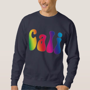 Sweatshirt Logo Hippie Cali Rainbow California