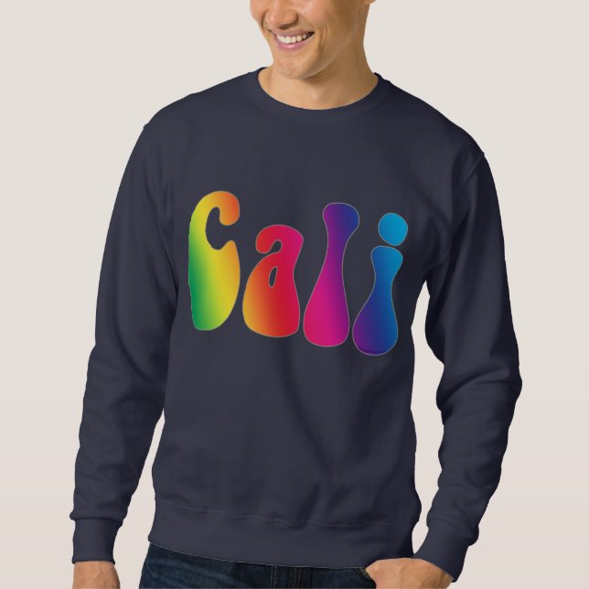 Sweatshirt Logo Hippie Cali Rainbow California (Devant)