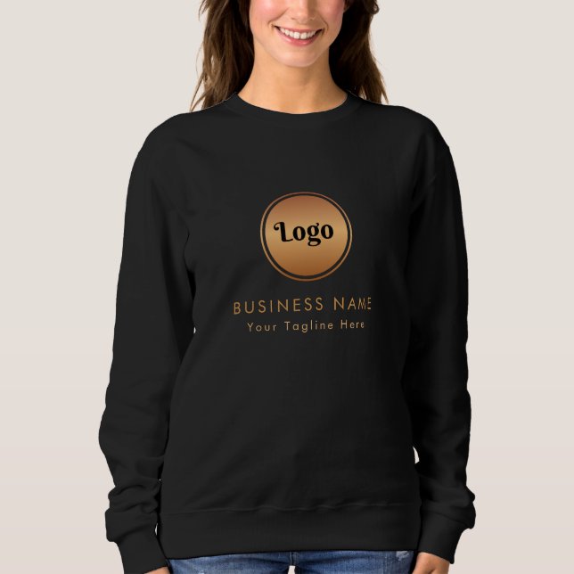 Sweatshirt Logo Or & Texte Personnalisé Entreprise Marque (Devant)