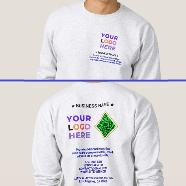 Sweatshirt Logo personnalisé à l'avant et au dos & Code QR |  (Promotional logo front and back tshirts)