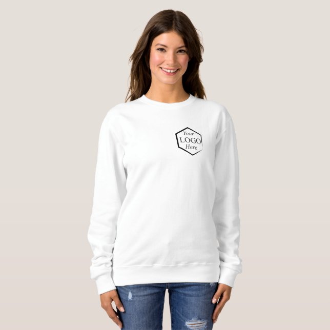 Sweatshirt Logo personnalisé Blanc Employé Entreprise Employé (Devant entier)
