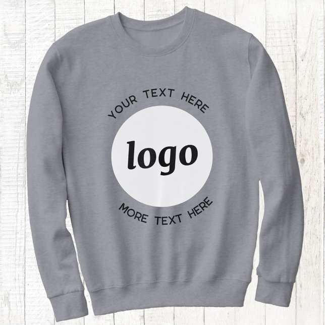 Sweatshirt Logo Simple Avec Texte Professionnel Promotionnel (Logo and custom text business promotional or uniform t-shirt)