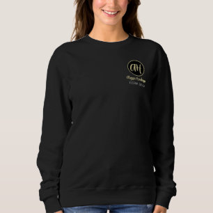 Sweatshirt Logo simple de fleuriste noir et beige pour entrep