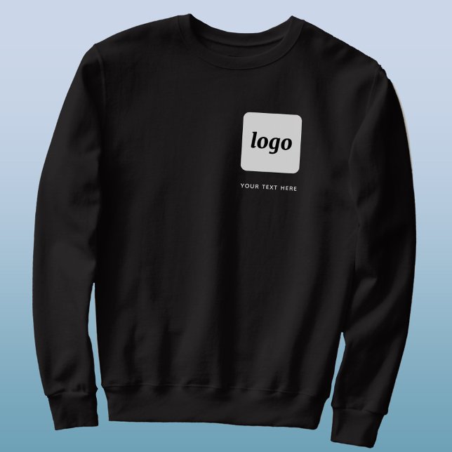 Sweatshirt Logo simple et texte Business Crest promotionnel (Logo and custom text business promotional sweatshirt)