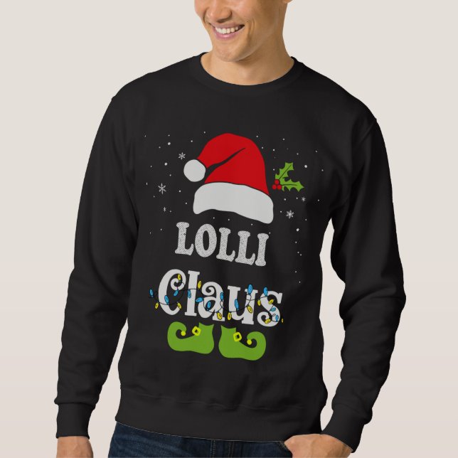 Sweatshirt Lolli Claus Pyjama de Noël Correspondance de la fa (Devant)