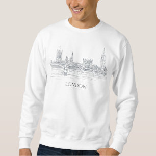 Sweatshirt London Bridge Big Ben Pen et dessin d'encre