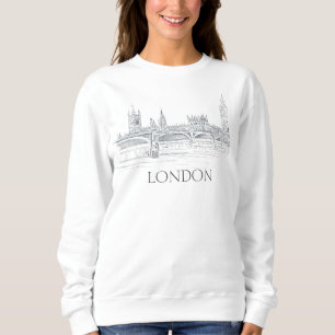 Sweatshirt London Bridge Big Ben Skyline Pen et croquis d'enc