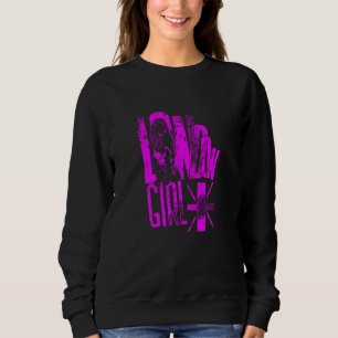 Sweatshirt London Girl Royaume-Uni Union Jack rose