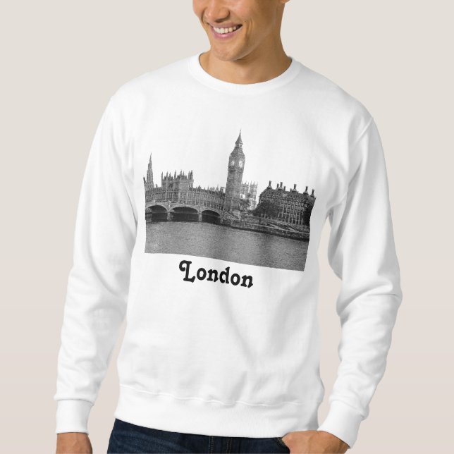 Sweatshirt Londres Angleterre Royaume-Uni Skyline Etché (Devant)