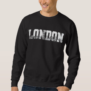 Sweatshirt Londres Angleterre Royaume-Uni Skyline Noir et bla