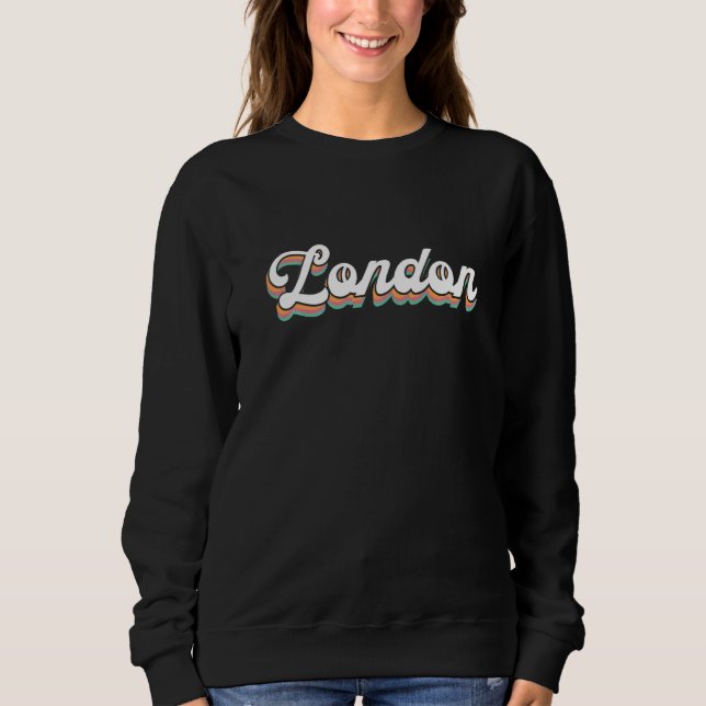 Sweatshirt Londres Rétro Angleterre Royaume-Uni - Londres Vin (Devant)