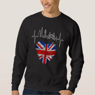 Sweatshirt Londres Skyline Battement de coeur Royaume-Uni Dra
