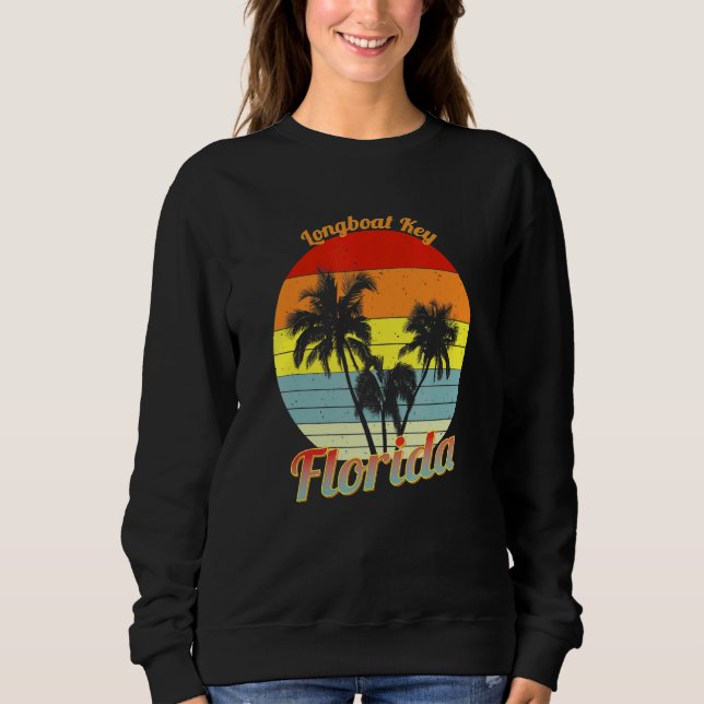 Sweatshirt Longboat Key Florida Retro Tropical Palm Trees Vac (Devant)