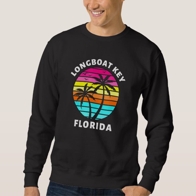 Sweatshirt Longboat Key Florida Sunset Palm Trees Famille Vac (Devant)