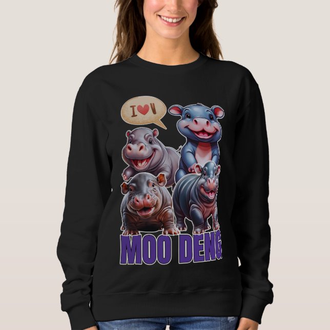 Sweatshirt Loo moo Deng Thai drôle célèbre petit bébé hippo (Devant)