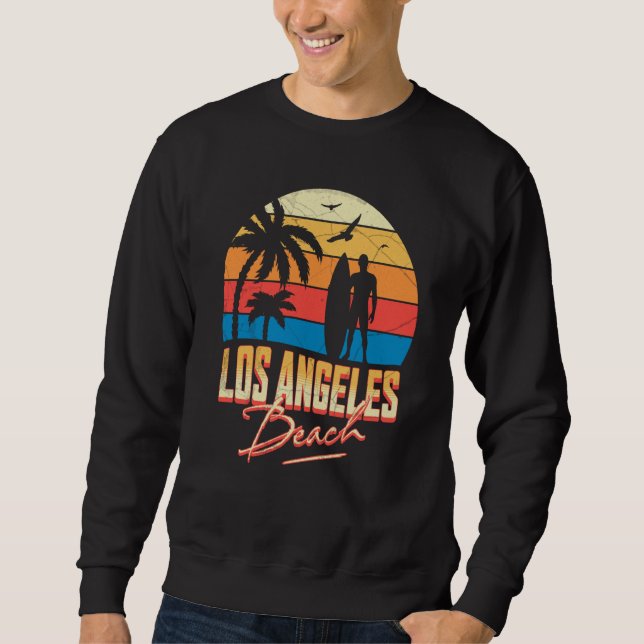 Sweatshirt Los Angeles California Beach Surfing Surf Summer V (Devant)