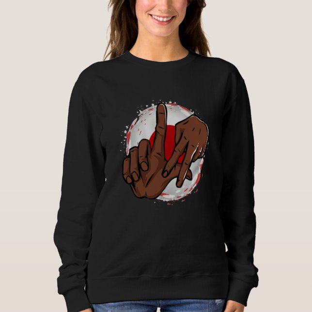 Sweatshirt Los Angeles California Chicano Japan Flag LA Hand  (Devant)
